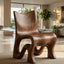 Sculptural Accent Chair – Solid Wood Lounge Chair for Modern Living Room
