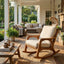 Outdoor Rocking Chair – Solid Wood Lounge Chair with Cushioned Seat
