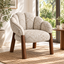 Petal Back Upholstered Accent Chair with Walnut Legs