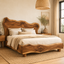 Live Edge Bed Frame – Solid Wood Bed with Sculptural Headboard