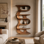 Vertical Bookcase – Sculptural Solid Wood Display Shelf