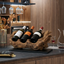 Wooden Wine Bottle Holder – Natural Tabletop Display