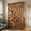 Carved Wooden Divider – Modern Natural Room Divider Screen