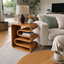 Sculptural Side Table – Solid Wood Table for Living Room and Bedroom