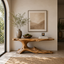 Handcrafted Solid Wood Console Table – Sculptural Curved Base Design
