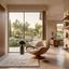 Sculptural Lounge Chair – Solid Wood Accent Chair for Living Room