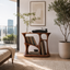 Sculptural Side Table – Solid Wood Accent Table for Living Room