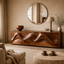 Wave Sideboard Media Console – Sculptural Solid Wood Storage Cabinet for Luxury Living Room