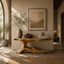 Handcrafted Solid Wood Console Table – Sculptural Curved Base Design