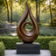 Wooden Outdoor Sculpture – Modern Natural Art Decor