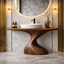 Tree Trunk Bathroom Vanity – Solid Wood Countertop Vanity for Bathroom Decor