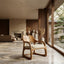 Sculptural Lounge Chair – Solid Wood Accent Chair with Cushioned Seat