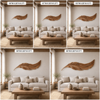 Feather Wood Wall Art – Solid Wood Carved Wall Decor for Bedroom Decor