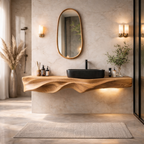 Floating Bathroom Vanity – Solid Wood Double Sink Vanity for Modern Bathroom Decor