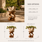 Sculptural Planter Stand – Solid Wood Plant Stand for Indoor and Outdoor Decor