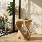 Twisted Live-Edge Table – Sculptural Solid Wood Art for Modern Home