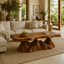 Organic Sculptural Solid Wood Coffee Table – Handcrafted Live Edge Design