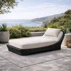 Wooden Chaise Lounge – Modern Lounge Chair with Cushion for Indoor and Outdoor Use