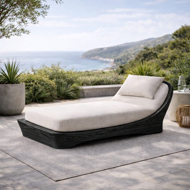 Wooden Chaise Lounge – Modern Lounge Chair with Cushion for Indoor and Outdoor Use Main Image