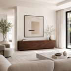 Carved Wave Wood Media Console