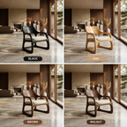 Sculptural Lounge Chair – Solid Wood Accent Chair with Cushioned Seat