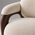 Sculptural Bouclé Swivel Lounge Chair