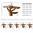 Live Edge Wood Bathroom Vanity – Solid Wood Sink Console with Towel Shelf for Bathroom Decor