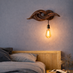 Wave-Inspired Solid Wood Wall Light – Sculptural Design