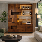 Wall Cabinet – Solid Wood Storage Cabinet with Open Shelves