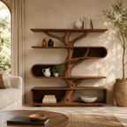 Tree Branch Bookcase – Sculptural Solid Wood Display Shelf