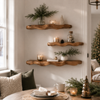 Organic Live Edge Wood Floating Shelves