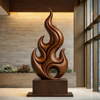 Wooden Outdoor Sculpture – Modern Natural Art Decor