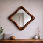 Solid Wood Wall Mirror – Modern Natural Bathroom Mirror Design