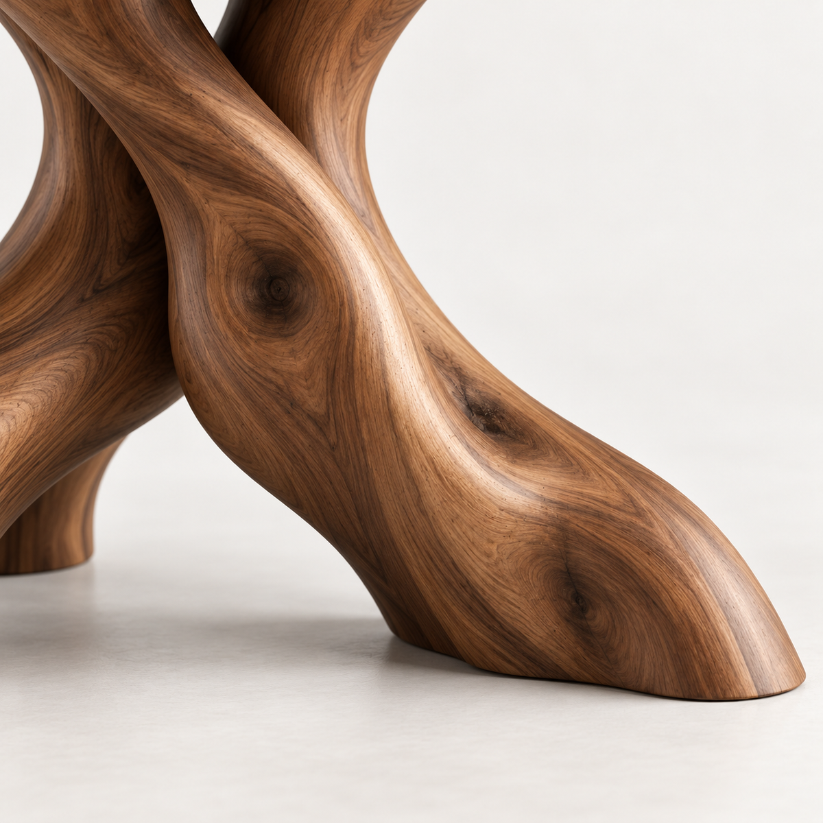 Sculptural Branch Base Round Wood Dining Table