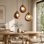 Sculptural Pendant Light – Handmade Wooden Hanging Lamp for Modern Decor