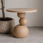 Sculptural Side Table – Handmade Solid Wood Table for Modern Home