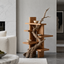 Branch Wood Display Shelf – Solid Wood Standing Shelf with Natural Driftwood Accent