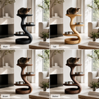 Wood Cat Tree Feeder – Solid Wood Multi-Level Cat Feeding Station for Home Decor