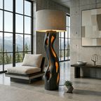 Live Edge Floor Lamp – Solid Wood Standing Light for Living Room Decor