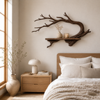 Branch Wood Wall Shelf – Solid Wood Floating Display Shelf with Natural Tree Form