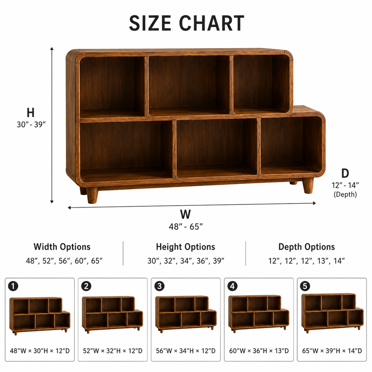 Solid Wood Media Console – Low Storage Cabinet for Living Room Decor