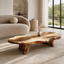 Live Edge Solid Wood Coffee Table – Organic Wooden Center Table for Modern Living Room