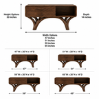 Wood Console Cabinet – Solid Wood Entryway Storage Table with Drawers and Open Shelf