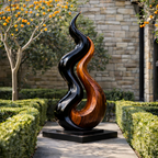 Wooden Outdoor Sculpture – Modern Natural Art Decor