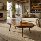 Round Coffee Table – Solid Wood Table for Living Room