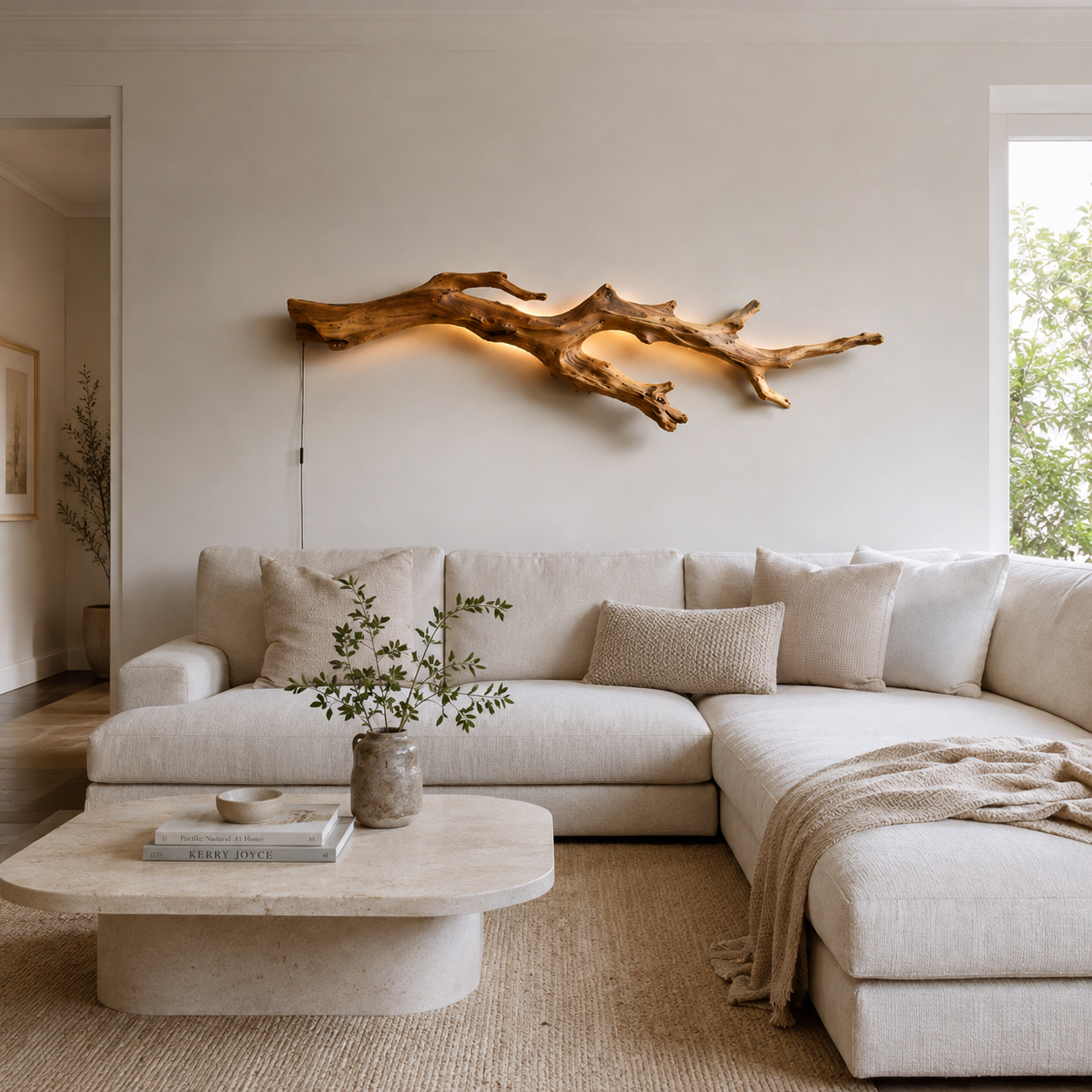 Backlit Driftwood Branch Wall Light