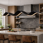 Wave Pendant Light – Sculptural Wooden Light for Modern Organic Decor