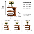 Sculptural Wood Nightstand – Solid Wood Bedside Table for Bedroom Decor