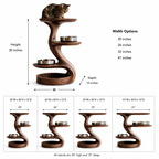 Wood Cat Tree Feeder – Solid Wood Multi-Level Cat Feeding Station for Home Decor