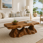 Organic Sculptural Solid Wood Coffee Table – Handcrafted Live Edge Design